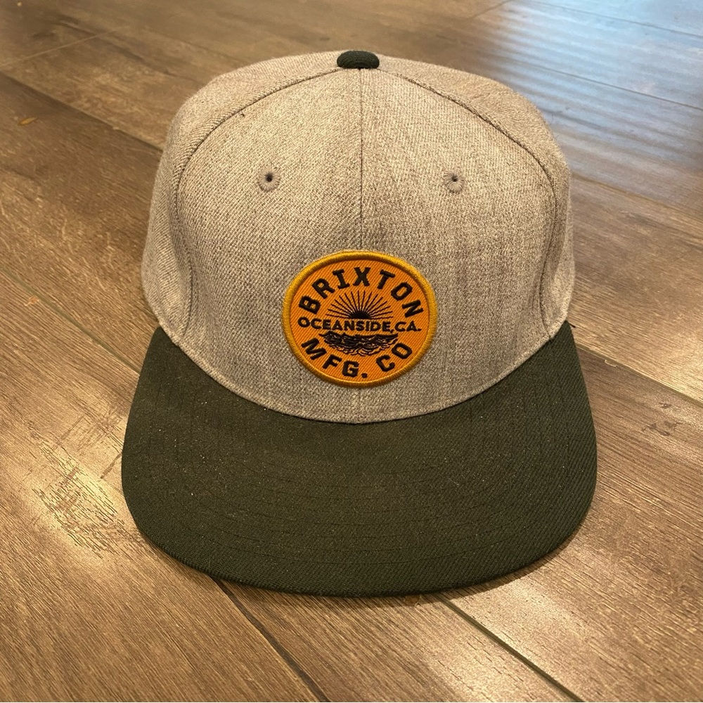 Brixton Heather Gray and Dark Green Hat